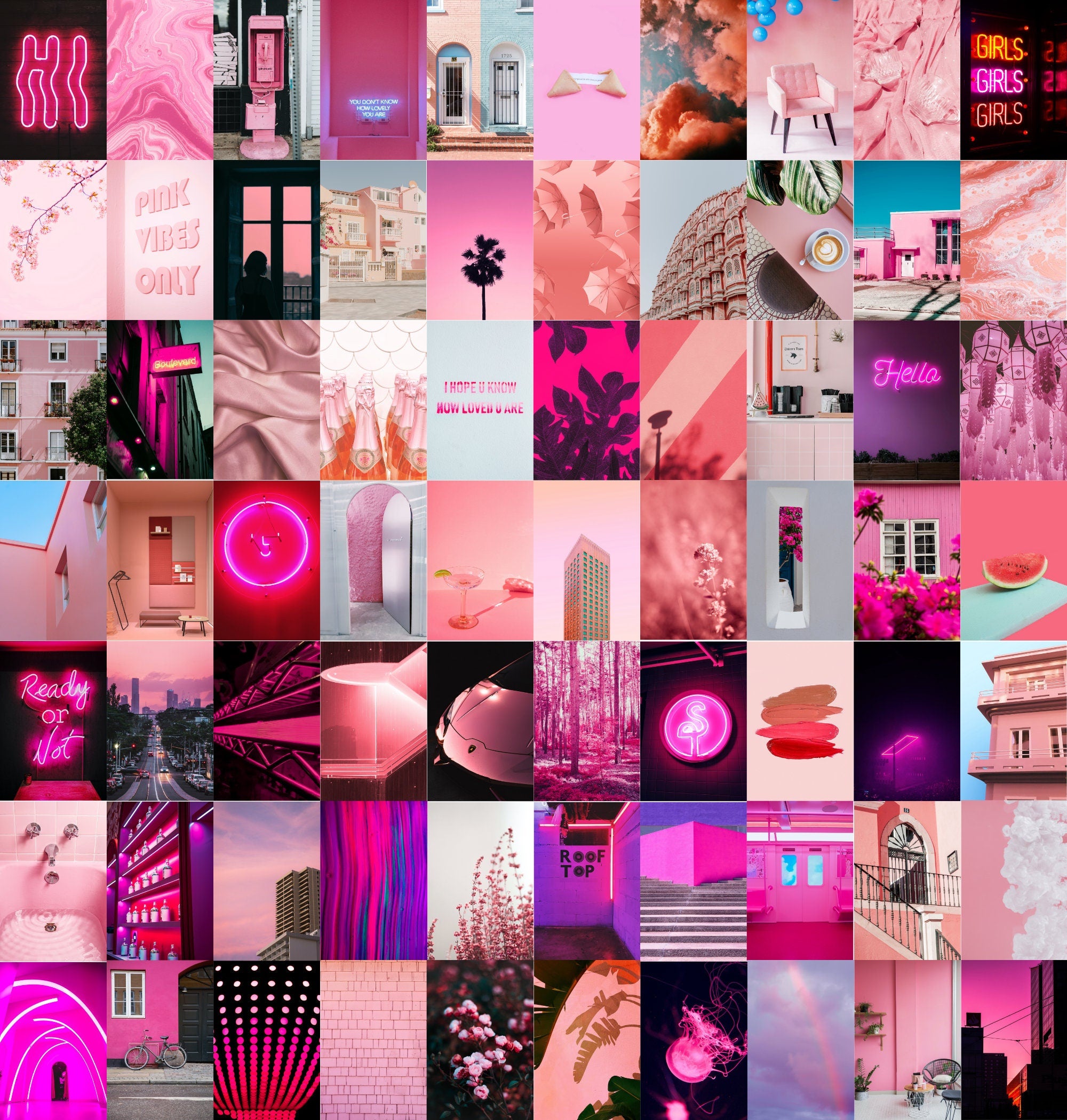 Pink Fall Colloge Pink Collage Kit – Big Blue Screen Studio